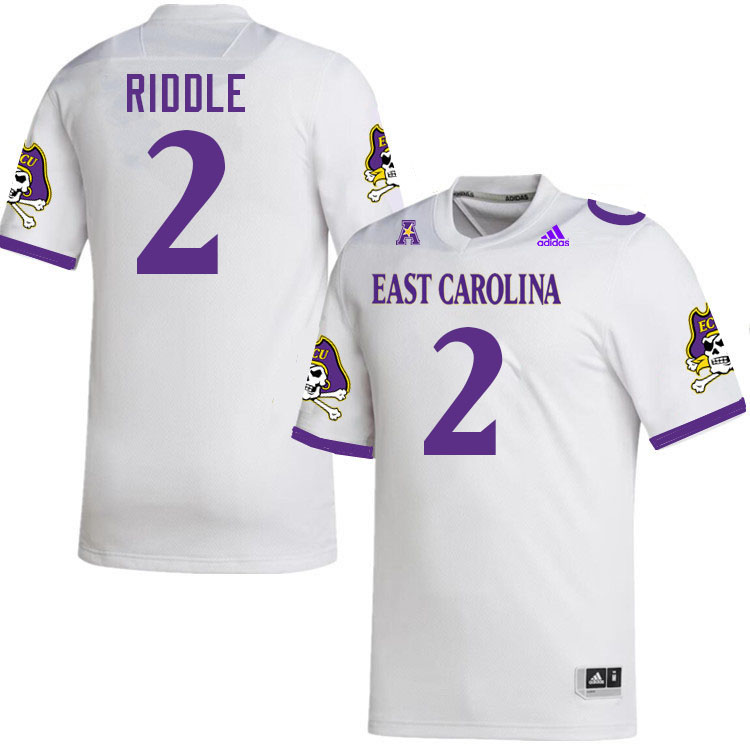 #2 Ja'Marley Riddle East Carolina Pirates College Football Jersey Stitched-White